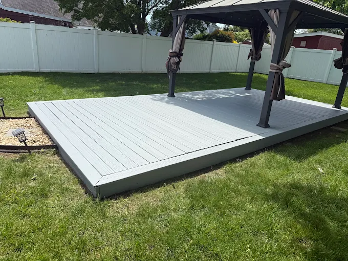 Backyard platform deck and gazebo
