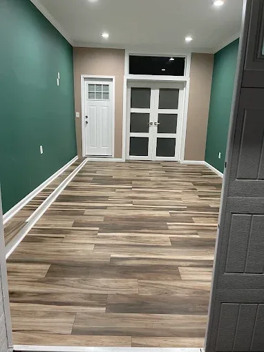 Interior renovation with luxury vinyl plank flooring