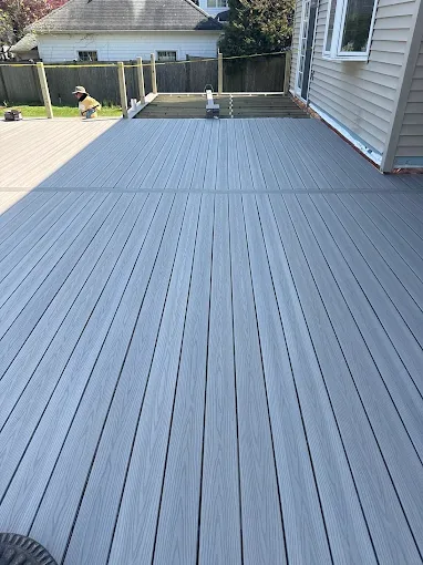 Large composite deck installation
