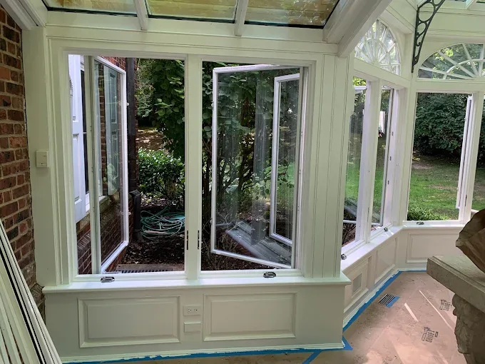Sunroom with operable casement windows