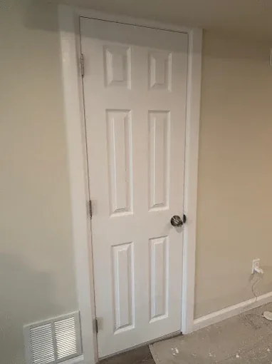 White interior six-panel door installation